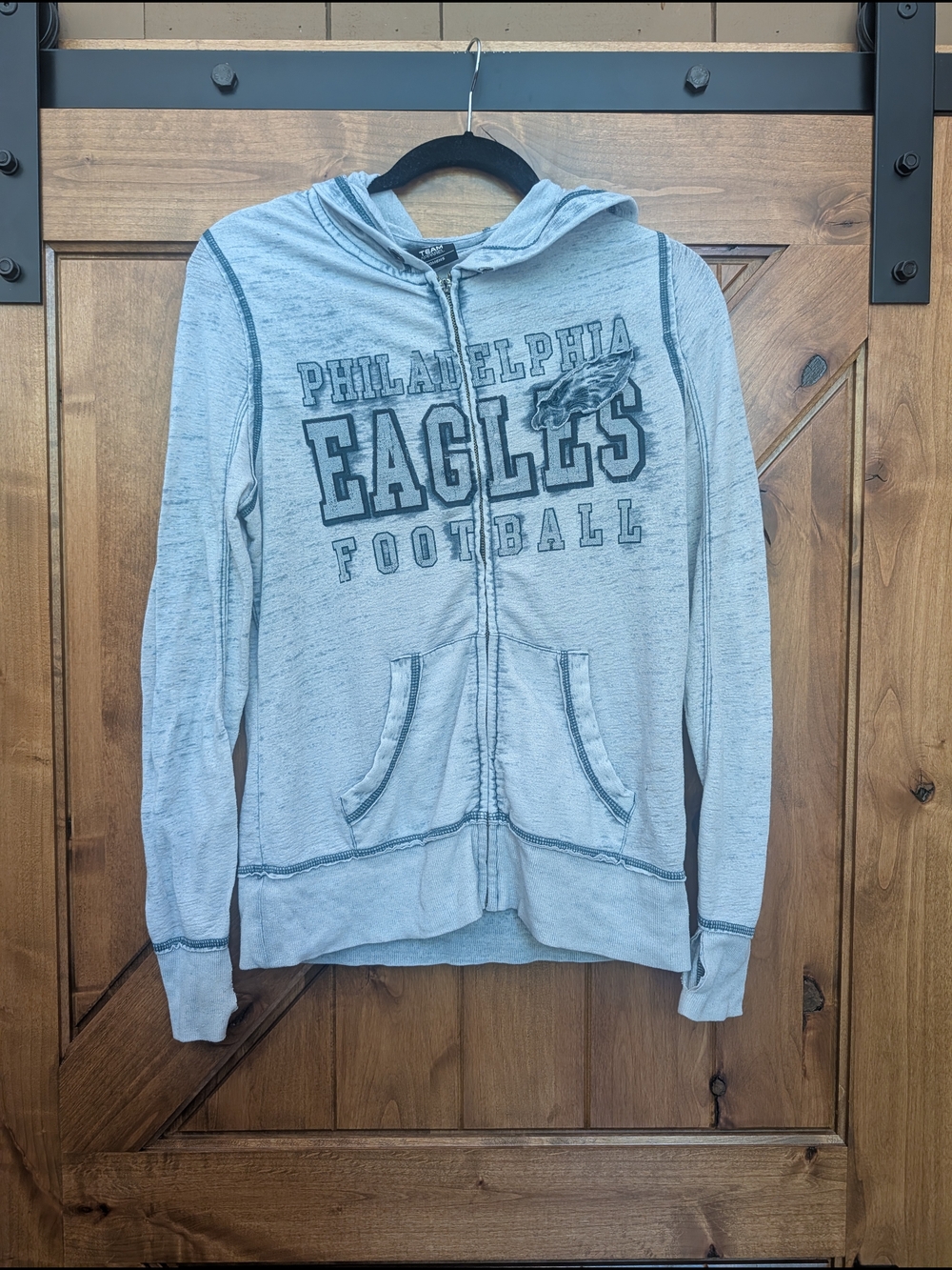 Philadelphia Eagles Light Green Zip Hoodie Size S